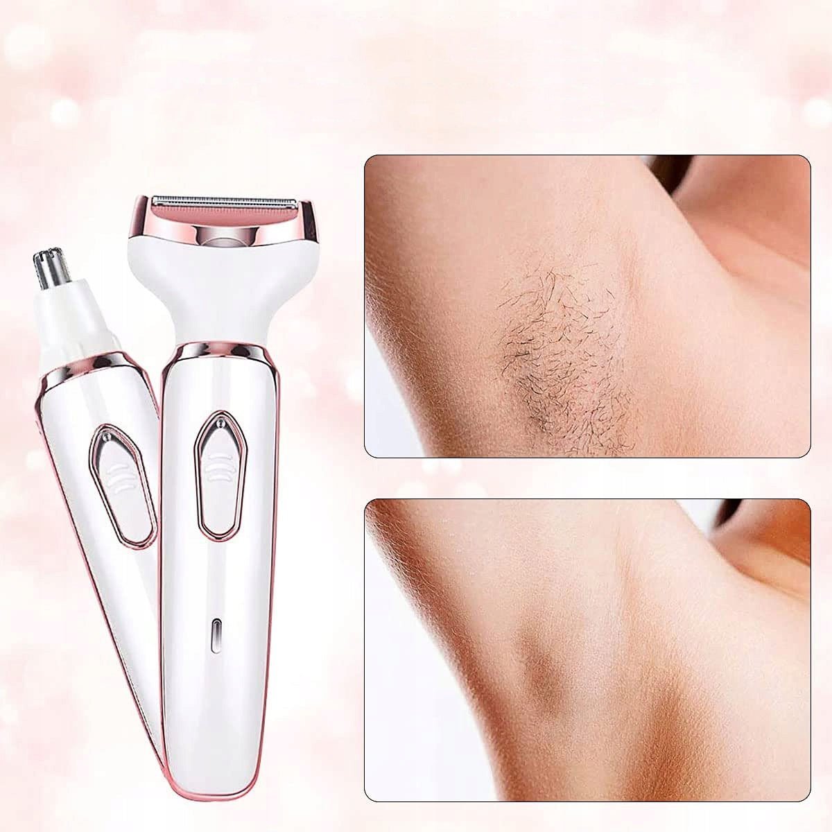 Depiladora eléctrica 4 en 1 - Alisa la piel sin dolor, sin irritar y en segundos